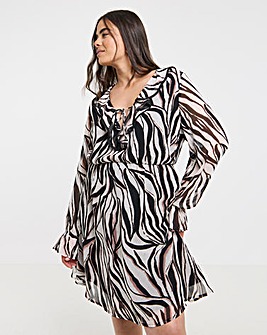 Georgette Frill Skater Dress