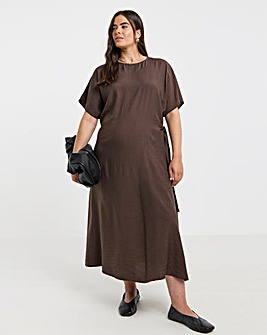 Chocolate Side Tie Carefree Maxi Dress