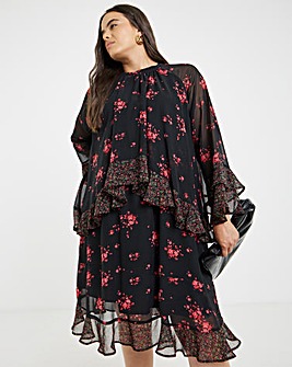 Simply Be Mixed Print Skater Dress