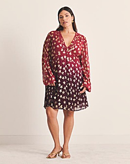 Simply Be Ombre Star Jacquard Skater Dress