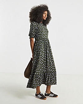 Ditsy Supersoft Tiered Midi Dress