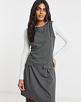 Simply Be Grey Check Print Jersey Jacquard Shift Dress