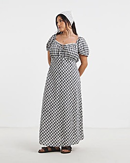 Gingham Linen Dress