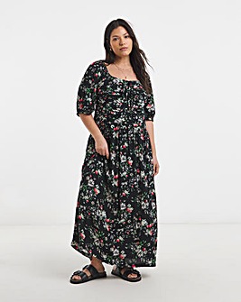 Crinkle Midi Dress