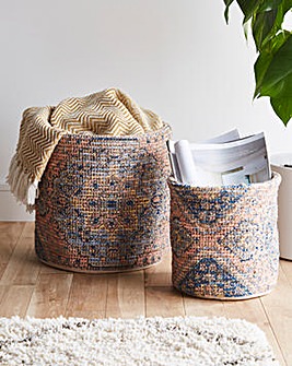 Set of 2 Decorative Storage Baskets