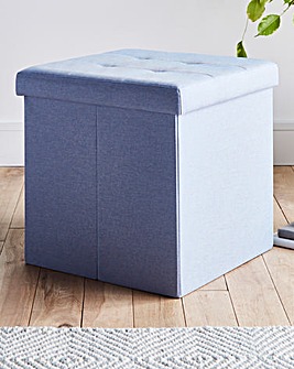 Blue Fabric Storage Cube