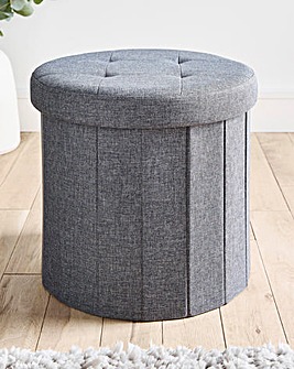 Charcoal Round Fabric Storage Box