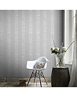 Boutique Silver Mara Stripe Wallpaper