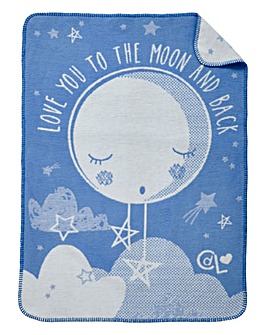 Clair De Lune Over the Moon Fleece Blanket