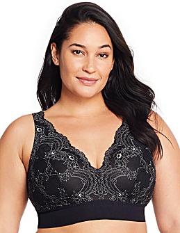 Thistle & Spire Mixed Lace Halter Bra Black 351104 - Free Shipping at Largo  Drive