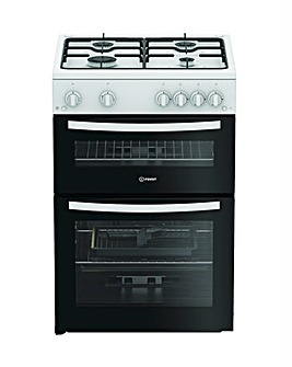 Indesit IDG6GW 60cm Gas Double Cooker - White