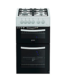 Indesit ITG5GMW 50cm Gas Twin Cooker - White + installation