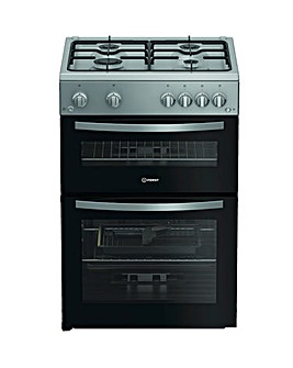 Indesit IDG6GS 60cm Gas Double Cooker - Silver + Installation
