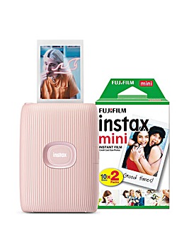 Fujifilm Instax Mini Link 2 Smartphone Photo Printer + 20 Shots - Pink