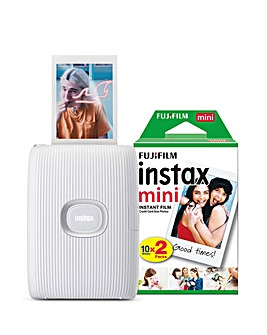 Fujifilm Instax Mini Link 2 Wireless Smartphone Photo Printer + 20 Shots - White