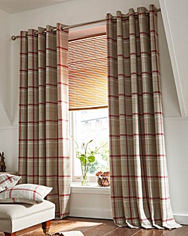 Hudson Check Light Filtering Eyelet Curtains