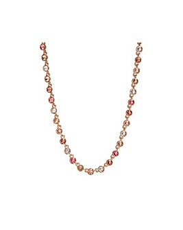 Jon Richard Rose Gold Plated Pink Tennis Necklace