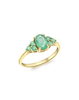 9 Carat Gold Emerald Cluster Ring