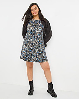 Ditsy Print Supersoft Jersey Swing Dress