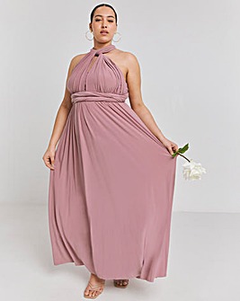 Pink Multi-Ways To Wear Maxi Bridesmaid Dress