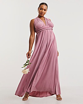 Pink Multi-Ways To Wear Maxi Bridesmaid Dress