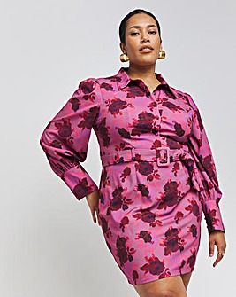 Chi Chi Floral Print Shirt Dress