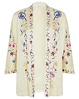 Monsoon Embroidered Jacquard Kimono