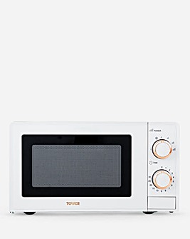 Tower T24029WRG 17Litre Manual Microwave - White/Rose Gold