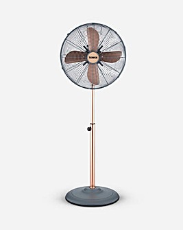 Tower 16 Inch Cavaletto Metal Black and Rose Gold Stand Fan