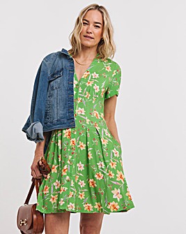 French Connection Caille Meadow V Neck Mini Dress