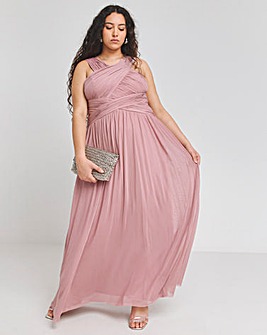 Little Mistress Crossover Maxi Occasion Dress