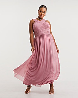 Little Mistress Crossover Maxi Occasion Dress