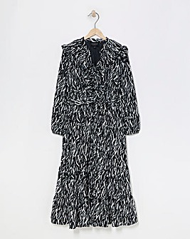 Lovedrobe Animal Ruffle Midi Dress