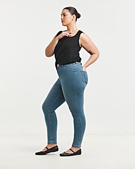 Mid Blue High Waist Super Soft Skinny Jeans