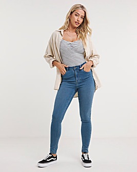 Lucy Mid Blue High Waist Super Soft Skinny Jeans
