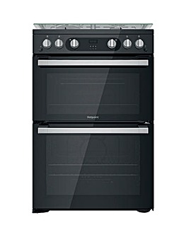 Hotpoint HDM67G0C2CB/UK Gas Double Cooker - Black