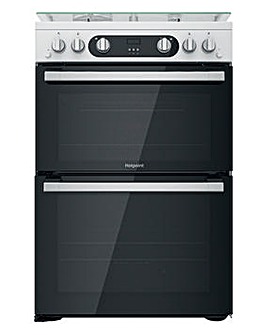 Hotpoint HD67G02CCW/UK Gas Double Cooker - White