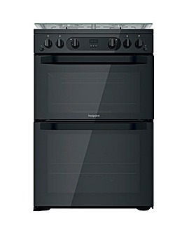 Hotpoint HDM67G0CCB/UK Gas Double Cooker - Black