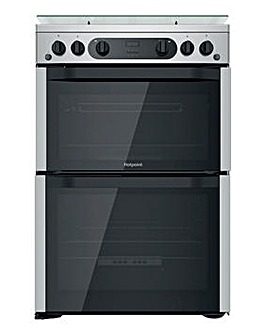 Hotpoint HDM67G0CCX/UK Gas Double Cooker - Stainless Steel