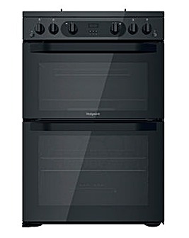 Hotpoint HDM67G0CMB/UK 60cm Gas Double Cooker + Installation