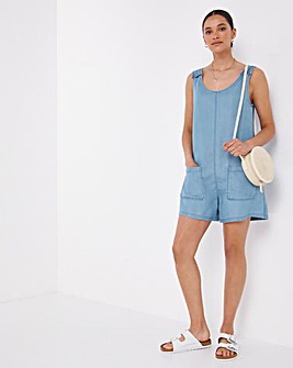 Mid Blue Lyocell Playsuit