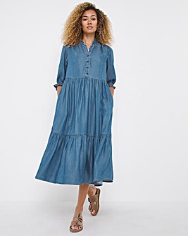 Lycoell Short Sleeve Tiered Smock Dress