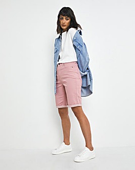 24/7 Dusky Pink Knee Length Shorts made with Organic Cotton