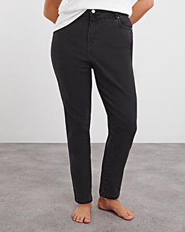 Washed Black Lara Slim Mom Jeans