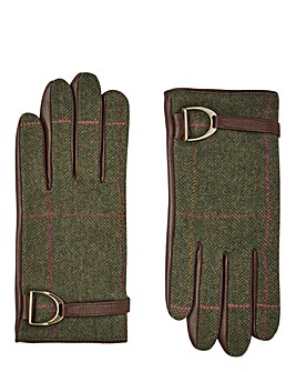 Joules Allerdale Tweed & Leather Gloves