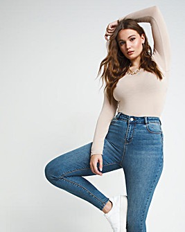 Mid Blue Booty Booster Skinny Jeans