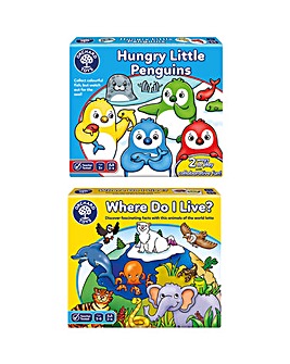 Orchard Toys Hungry Little Penguins & Where Do I Live Games