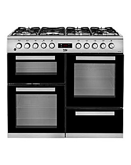 Beko KDVF100X Double Oven with Grill - Gas Range Cooker - Stainless Steel