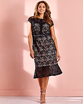 joanna hope sequin stretch lace dress