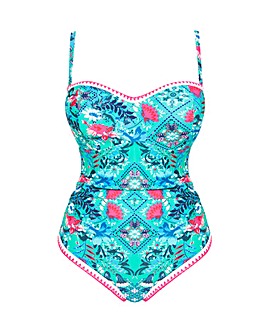 Figleaves Frida Underwired Bandeau Swimsuit Regular Length